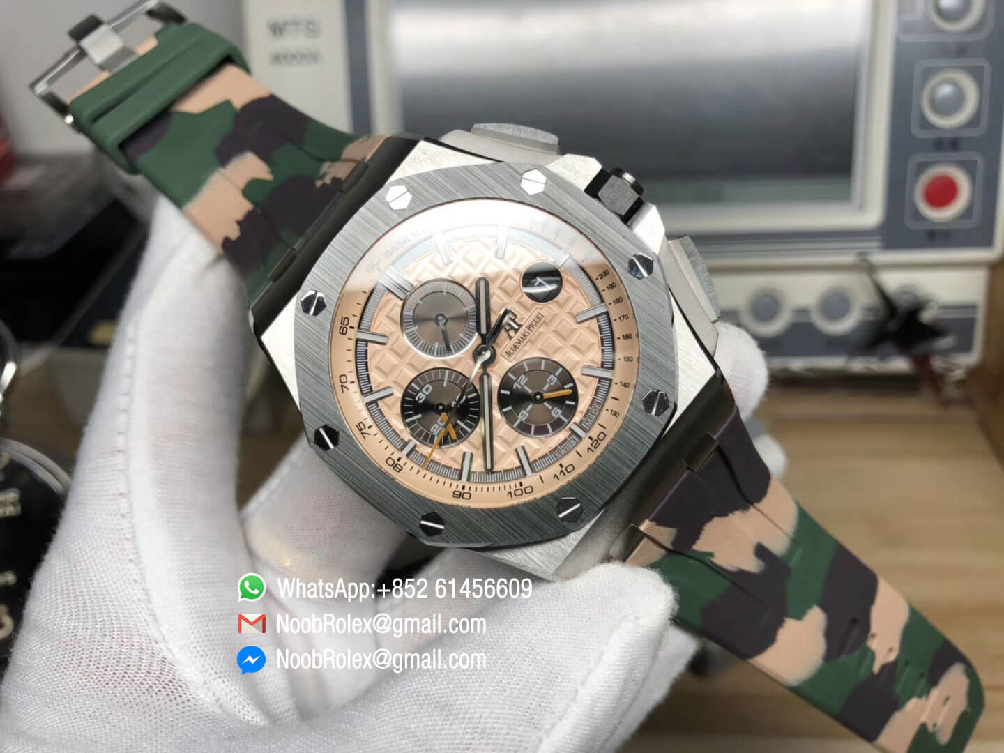 Royal Oak Offshore 2018 SIHH Combat 26400SO 44mm Green Ceramic Bezel on Camo Rubber Strap A3126 JF 2018 Top Rep Watch 08