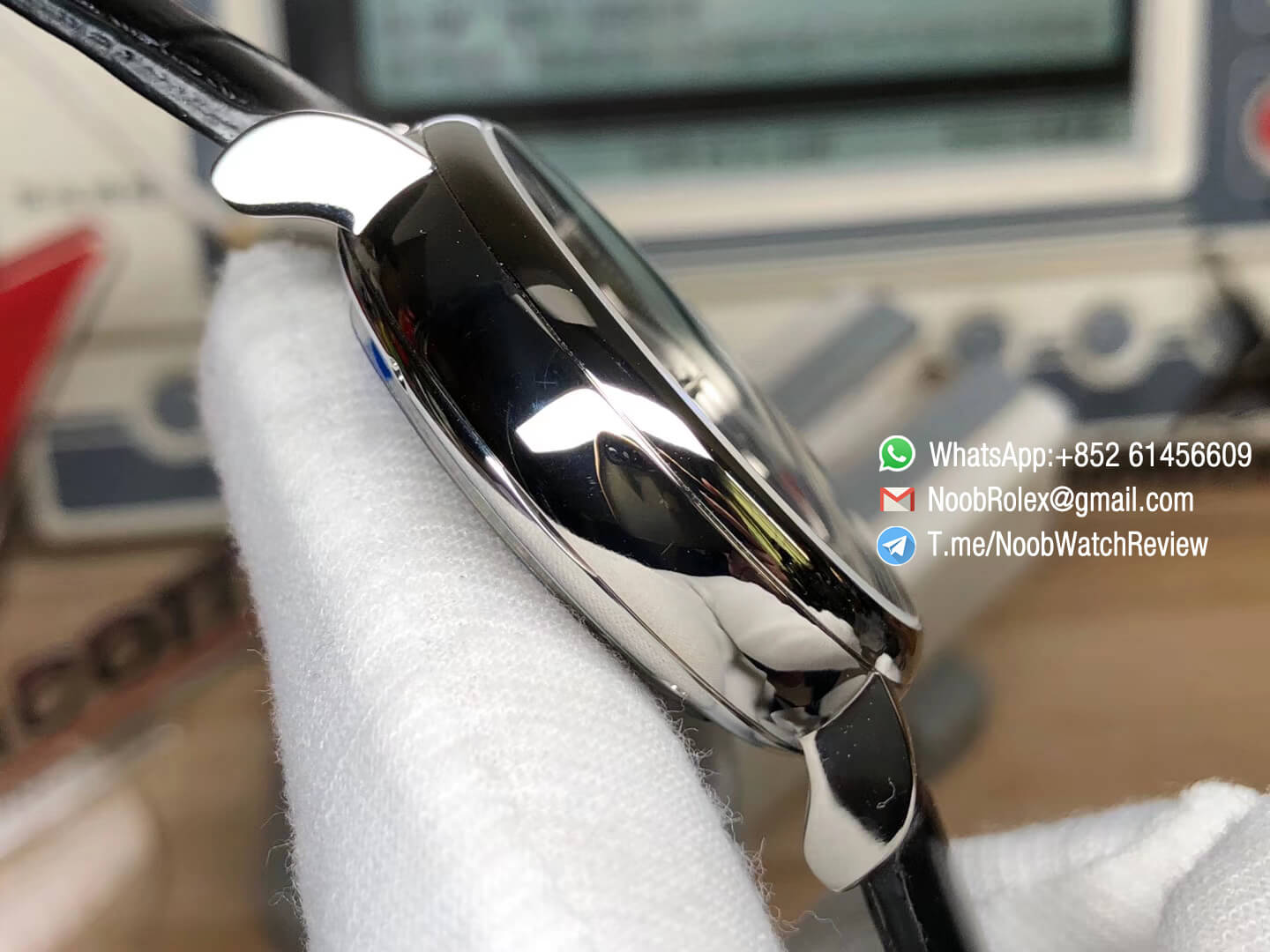 Sup Rep IWC Portofino Chrono IW391008 42mm Automatic Day Date Steel Case Black Dial on Black Leather Strap A7750 04