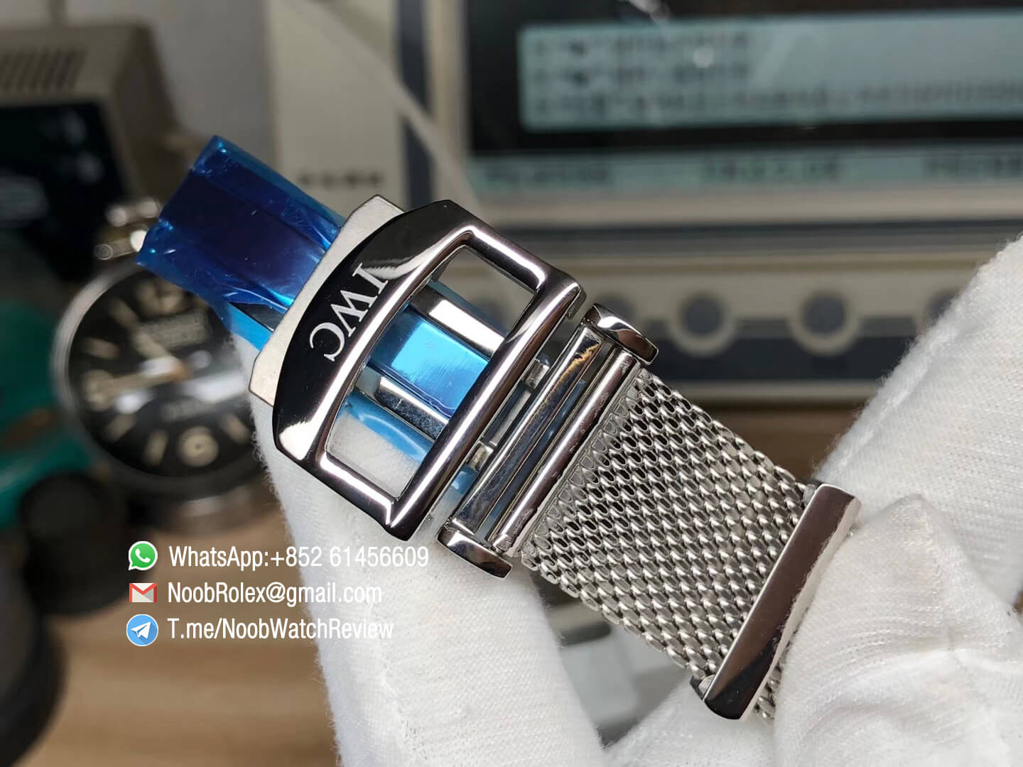 Top Rep Portofino Chronograph IW391009 42mm Steel Case White Dial Day Date on Steel Mesh Bracelet A7750 Automatic 08