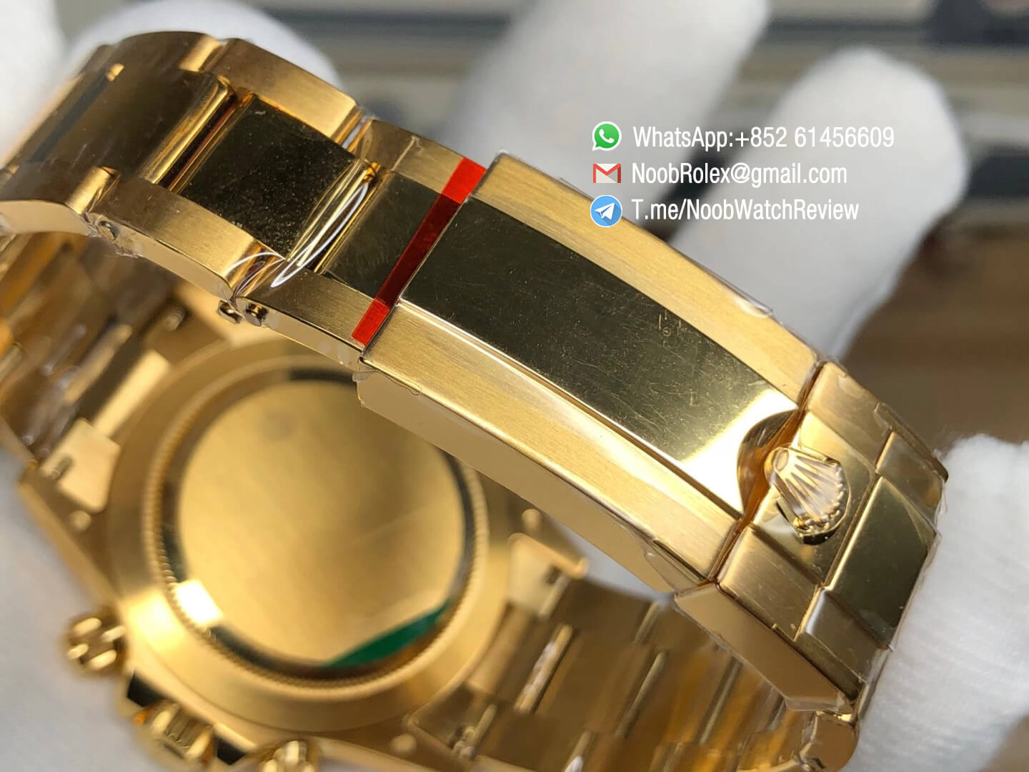 Noob Rolex Daytona 116508 Paul Newman 18K Yellow Gold Plated on 904L Steel Case and Bracelet Black Gold Dial SA4130 V3 08
