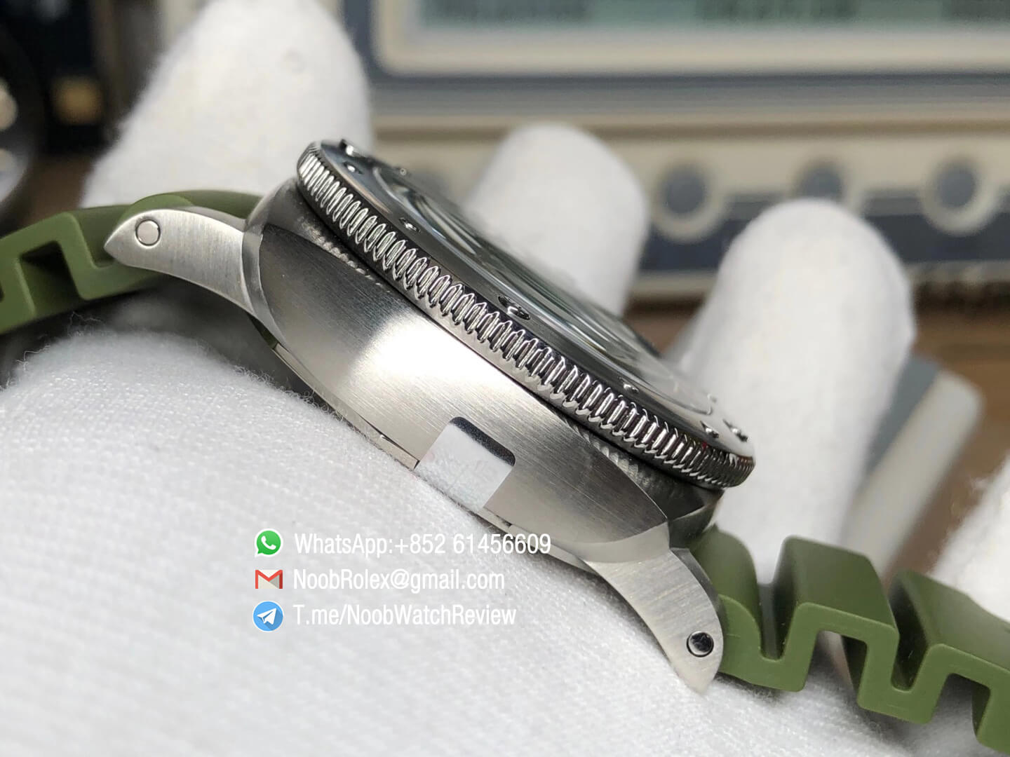 Panerai PAM 1055 PAM1055 Luminor Submersible Firenze 42mm Verde Militare VSF Edition on Green Rubber Strap P900 Clone Movement 04