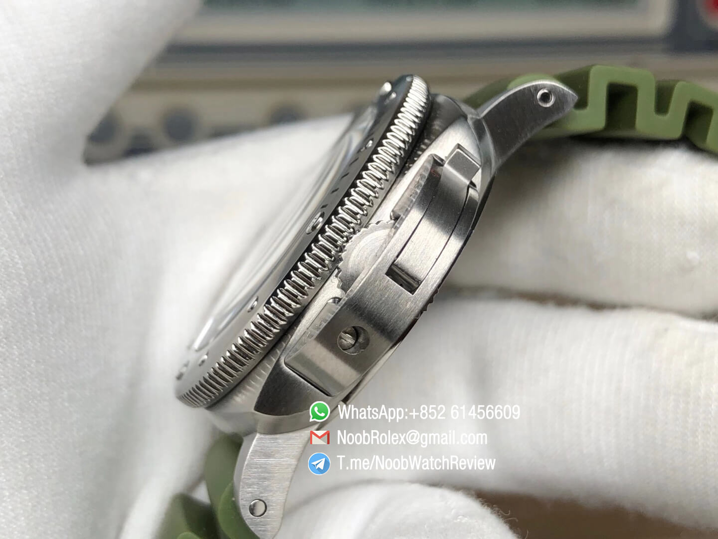 Panerai PAM 1055 PAM1055 Luminor Submersible Firenze 42mm Verde Militare VSF Edition on Green Rubber Strap P900 Clone Movement 06