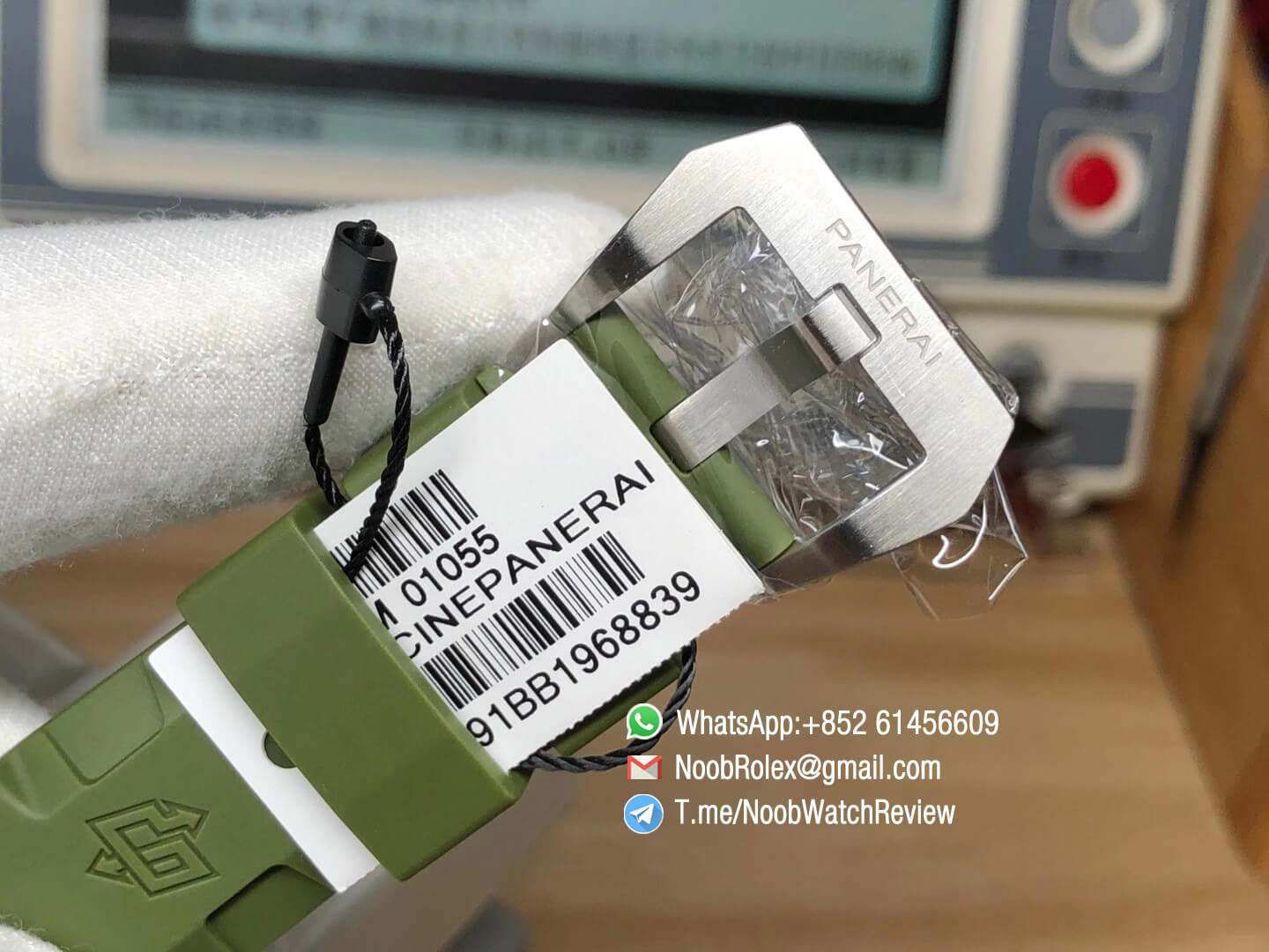 Panerai PAM 1055 PAM1055 Luminor Submersible Firenze 42mm Verde Militare VSF Edition on Green Rubber Strap P900 Clone Movement 08