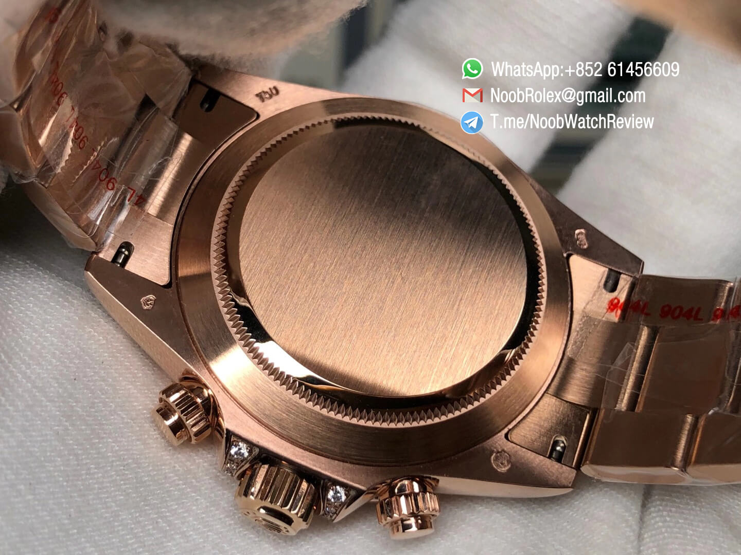 Rolex Daytona 116595RBOW Rose Gold Case Rainbow Crystal Black Dial on RG Bracelet A4130 BLF Rolex Copies 06