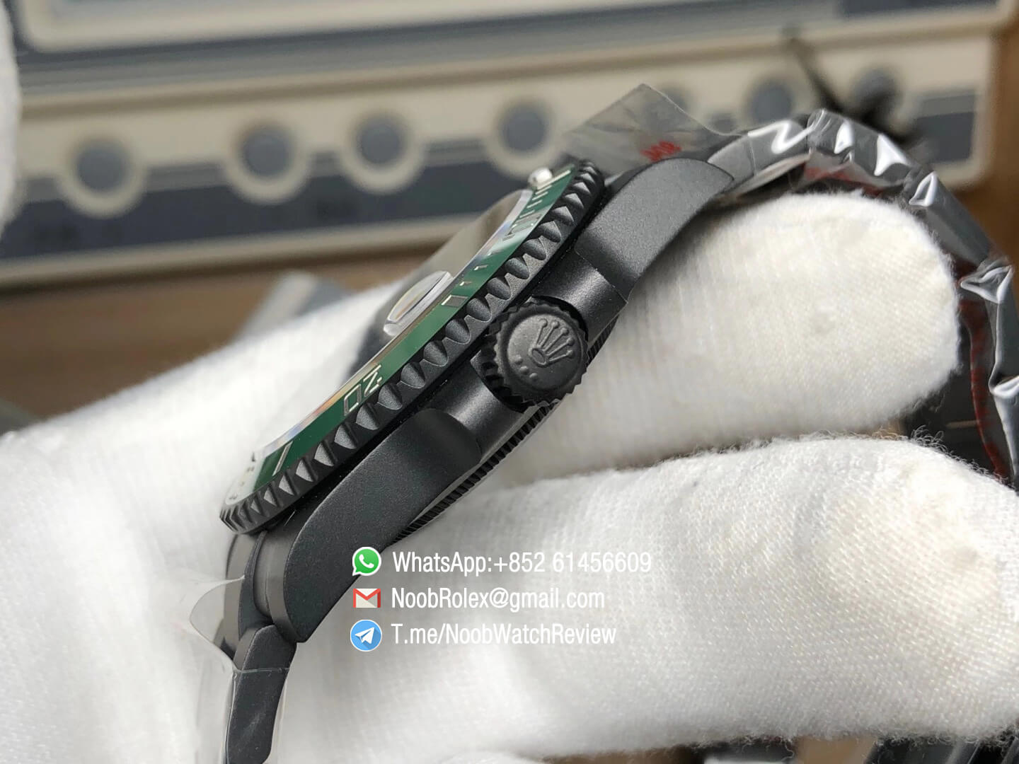 Rolex Submariner Blaken Green Style Black PVD Case Bracelet Green Dial Green Ceramic Bezel A2836 OXF Top Quality RepRolex 06