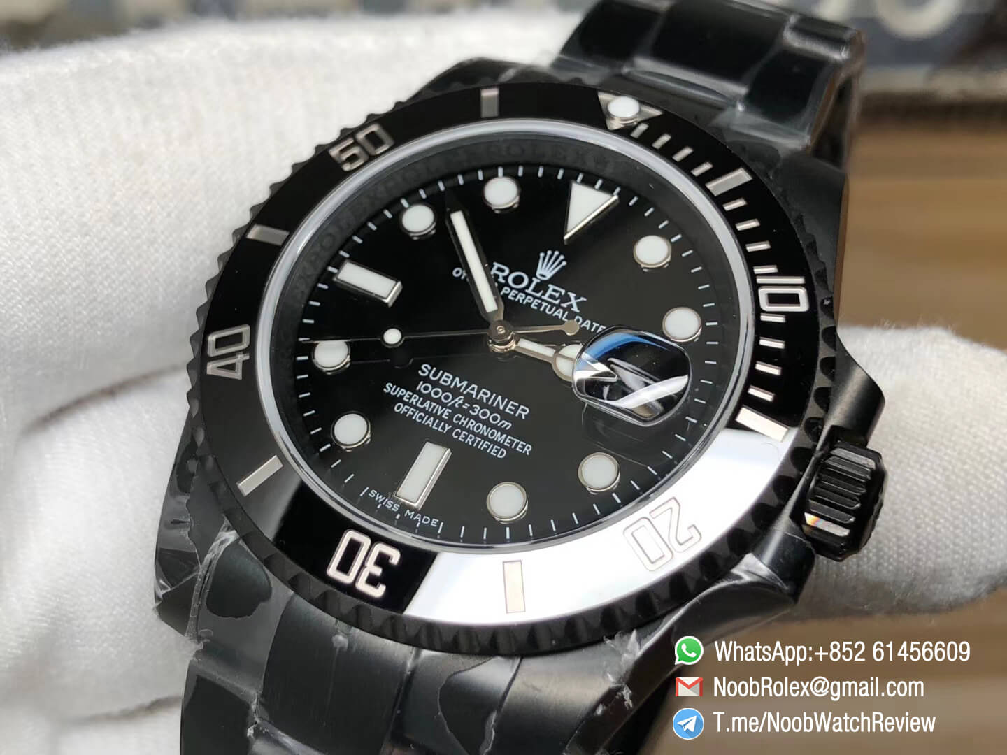 Rolex Submariner Full Black DLC Plated on Soild 316L Steel Case Bracelet Black Bezel Black Dial A2836 High Clone 05