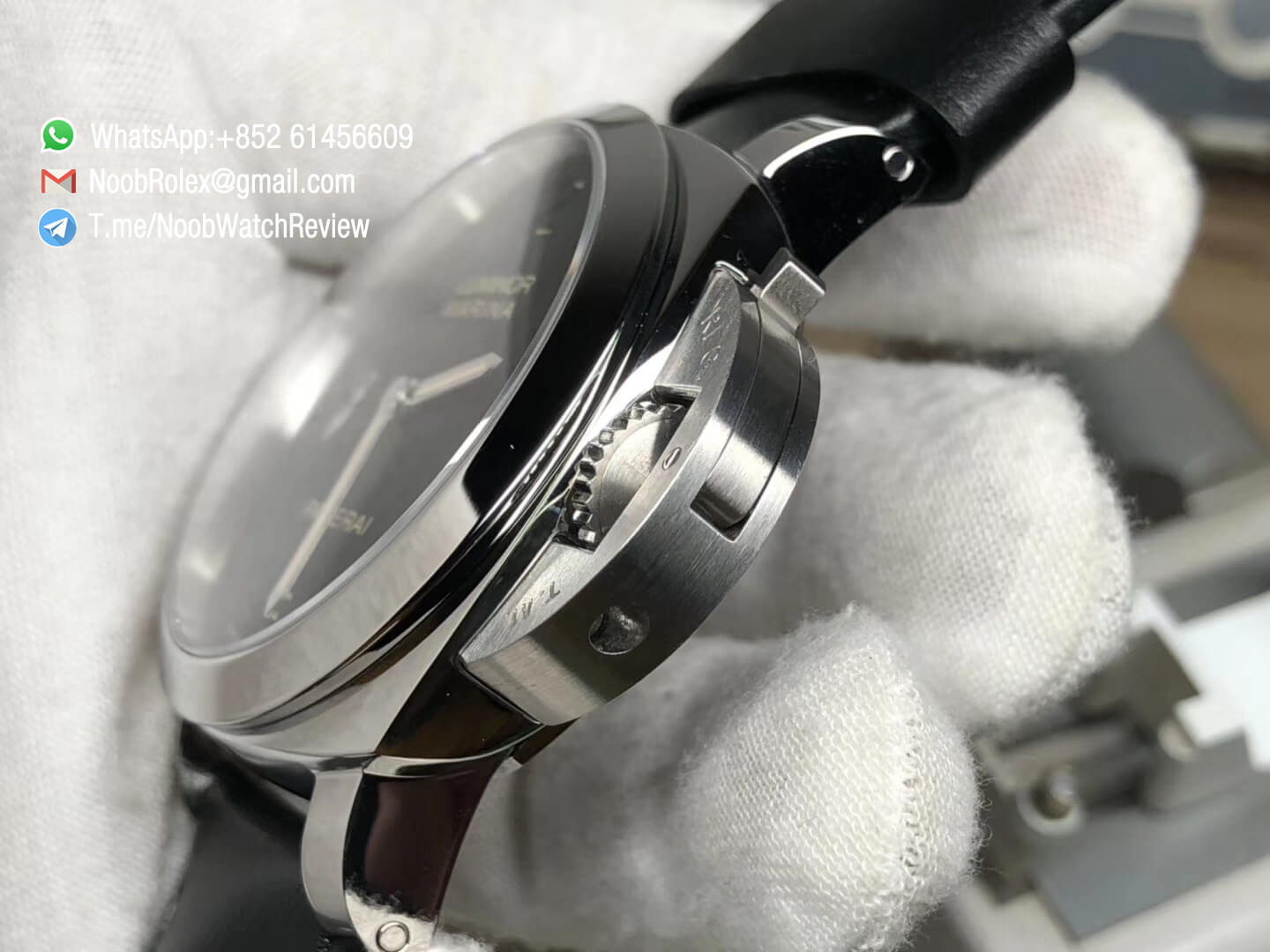 Super Copy Panerai Luminor Marina PAM00359 Steel Case Black Dial with Black Leather Strap P9000 VSF Super Clone V2 07