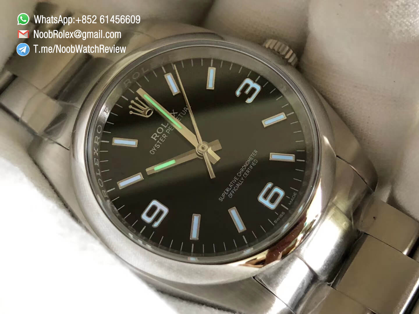 Oyster Perpetual 36mm 116000 Steel Case and Bracelet Black Dial Pink Indexes APT5000 KRF Superclone Unisex Watch 09