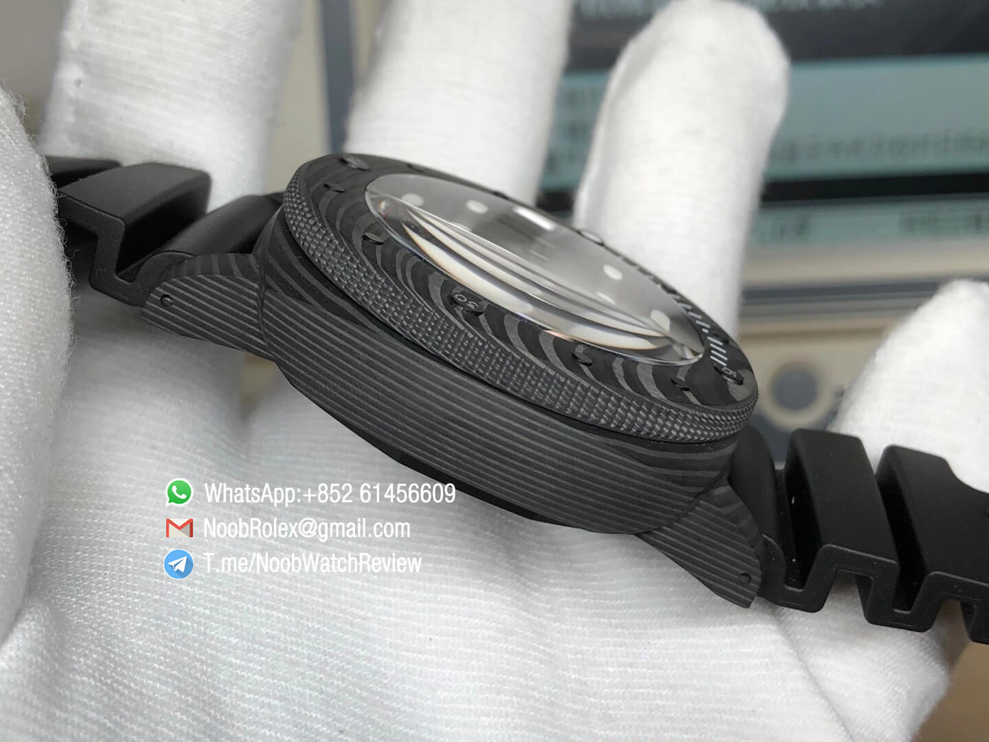 VSF Panerai Submersible PAM 00979 PAM00979 Survival Instruments Carbotech Case Carbon Dial on Black Rubber Strap P9010 Clone 04