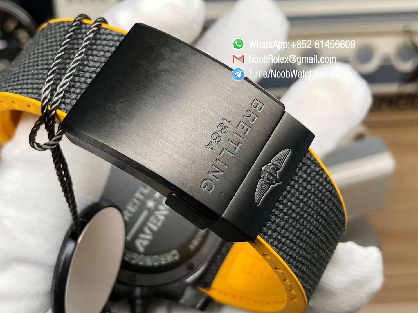 GF Superclone Breitling Avenger Hurricane 45mm Chrono Carbon Case Black Dial on Black Nylon Strap A7750 09