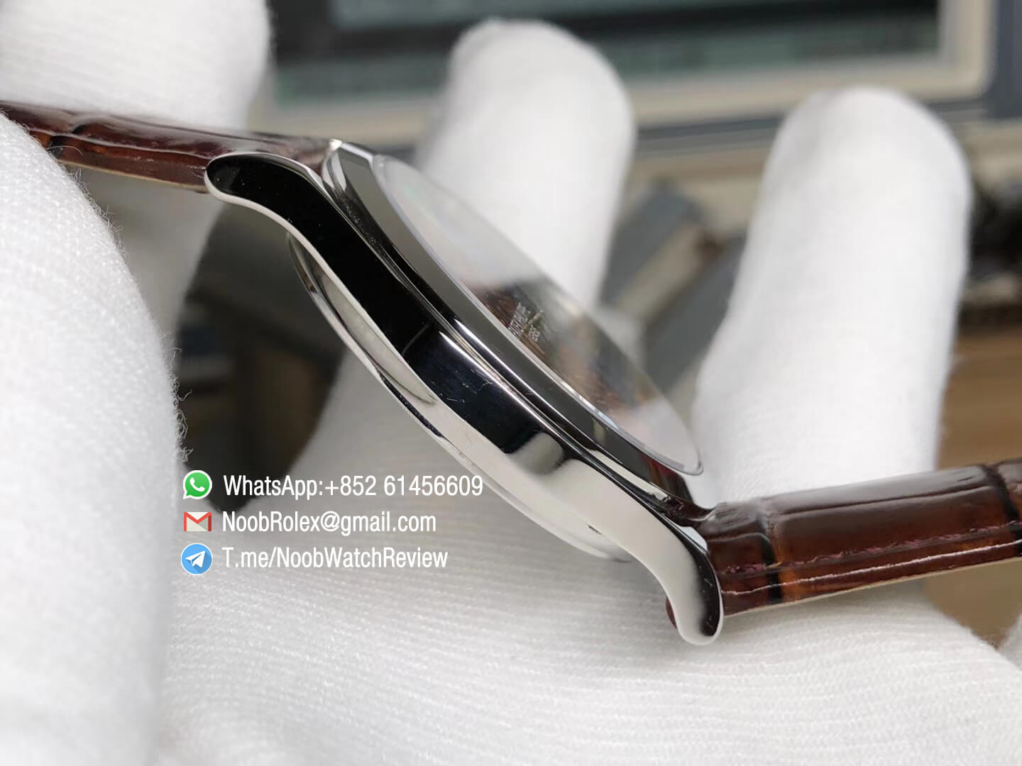 FLF Best Clone Watch Patek Philippe Calatrava Bhutan Textiles 5077P 102 on Brown Leather Strap A240 Micro Rotor 04