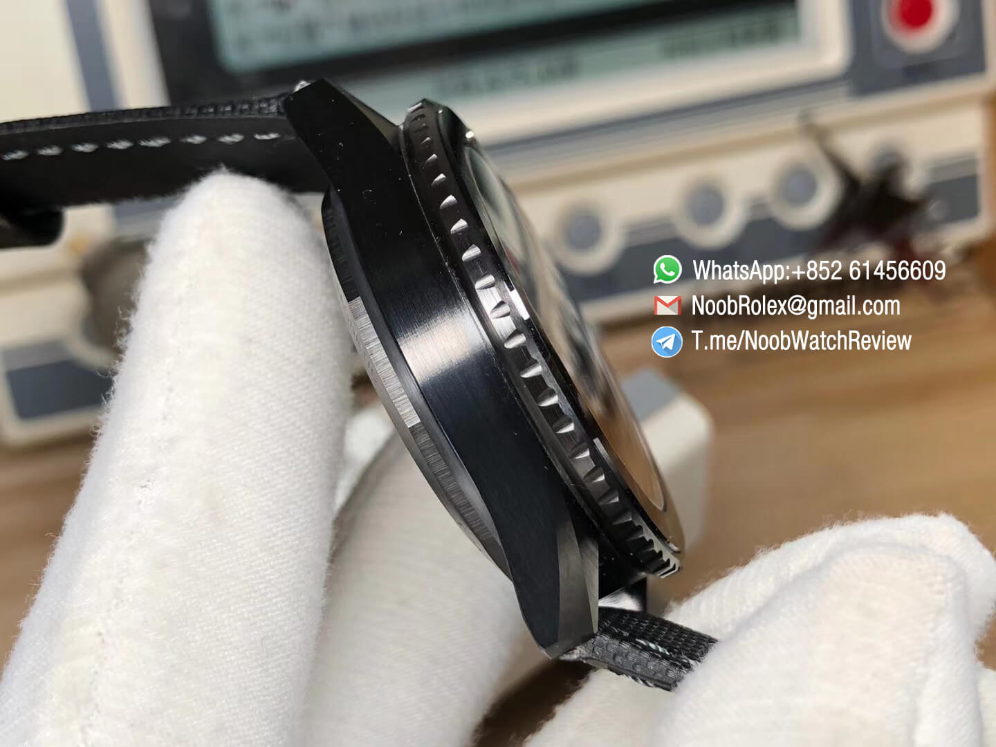 ZF Top Clone Blancpain Fifty Fathoms Bathyscaphe Black Ceramic Bezel Black Dial on Black Sail Canvas Strap A1315 04