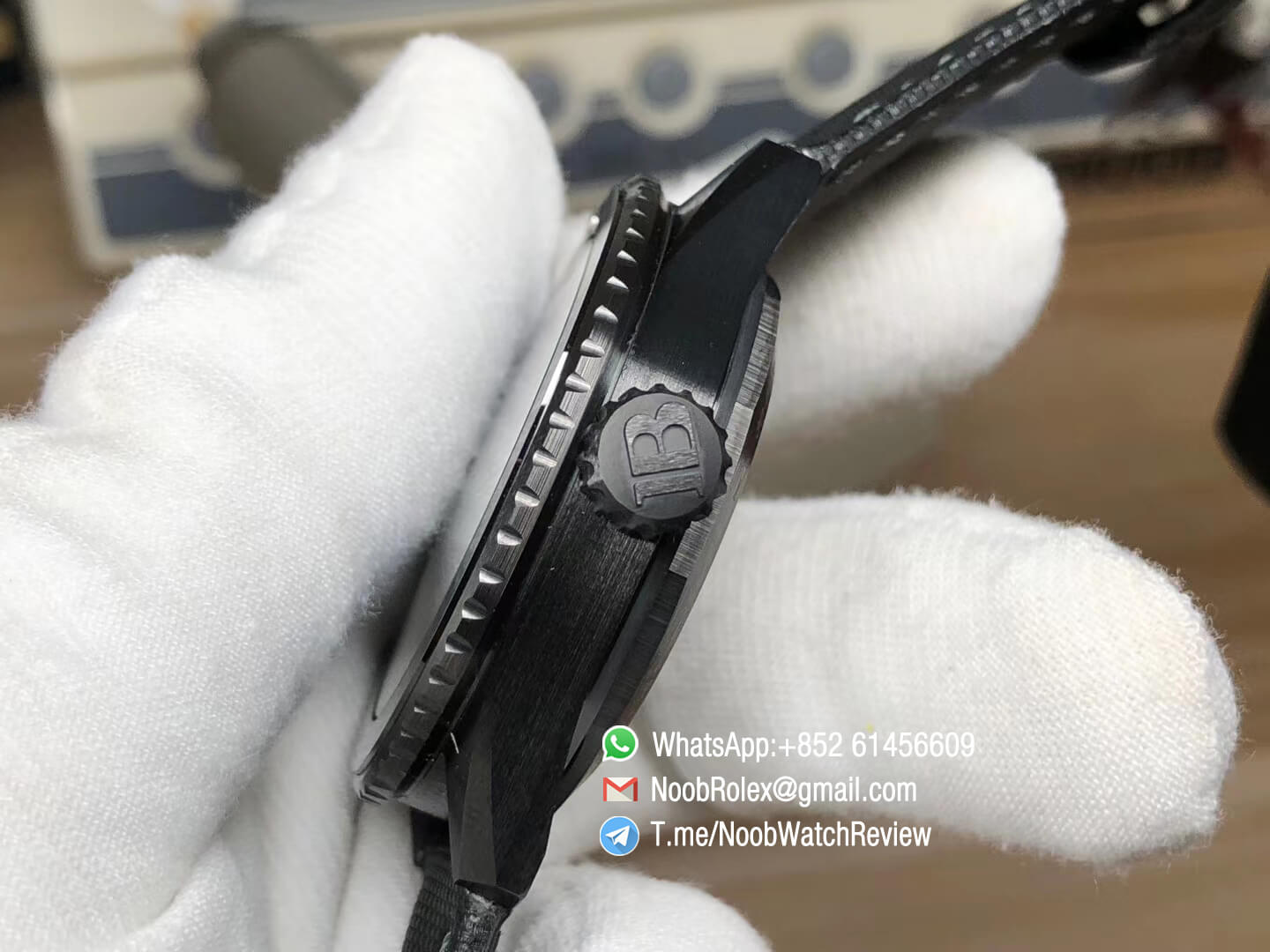 ZF Top Clone Blancpain Fifty Fathoms Bathyscaphe Black Ceramic Bezel Black Dial on Black Sail Canvas Strap A1315 06