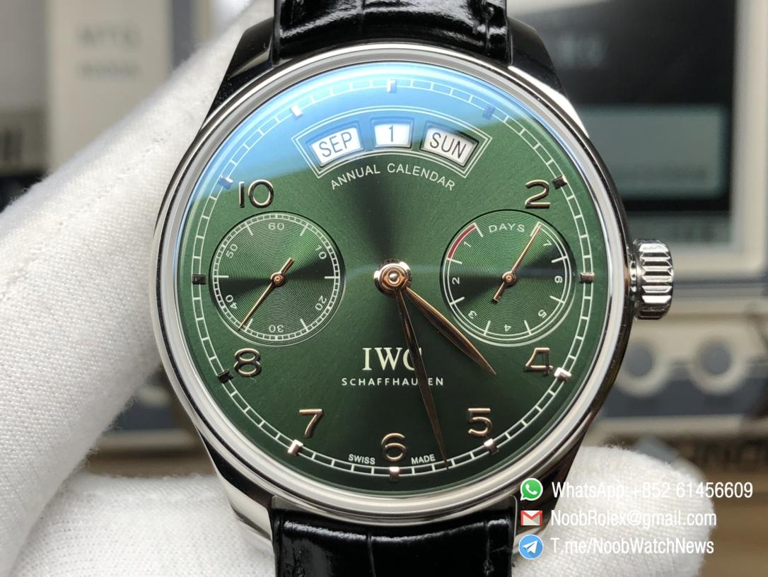 ZF Portuguese Real Power Reserve Real Annual Calendar IW503510 Green Dial A52850 Movement 02