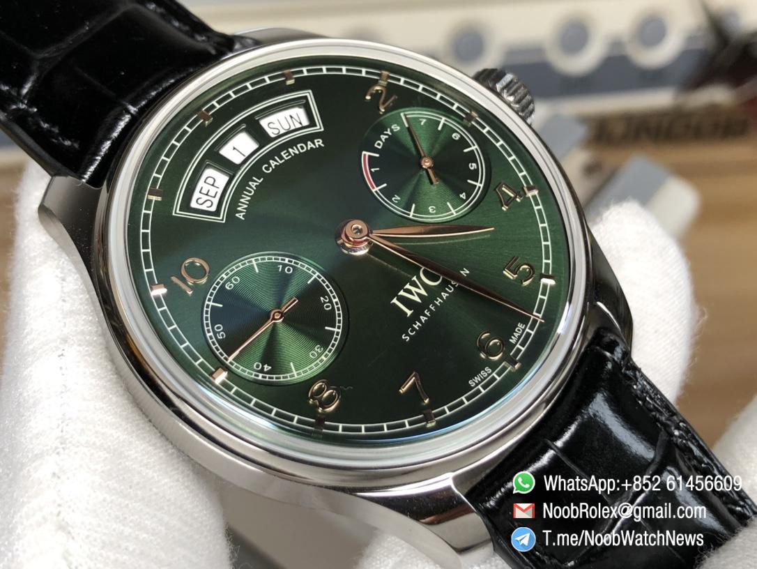 ZF Portuguese Real Power Reserve Real Annual Calendar IW503510 Green Dial A52850 Movement 04
